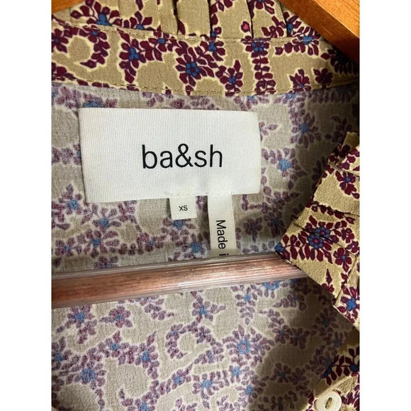 ba&sh Catty Quarter Sleeve Drapey Blouse-sz XS - Picture 5 of 13